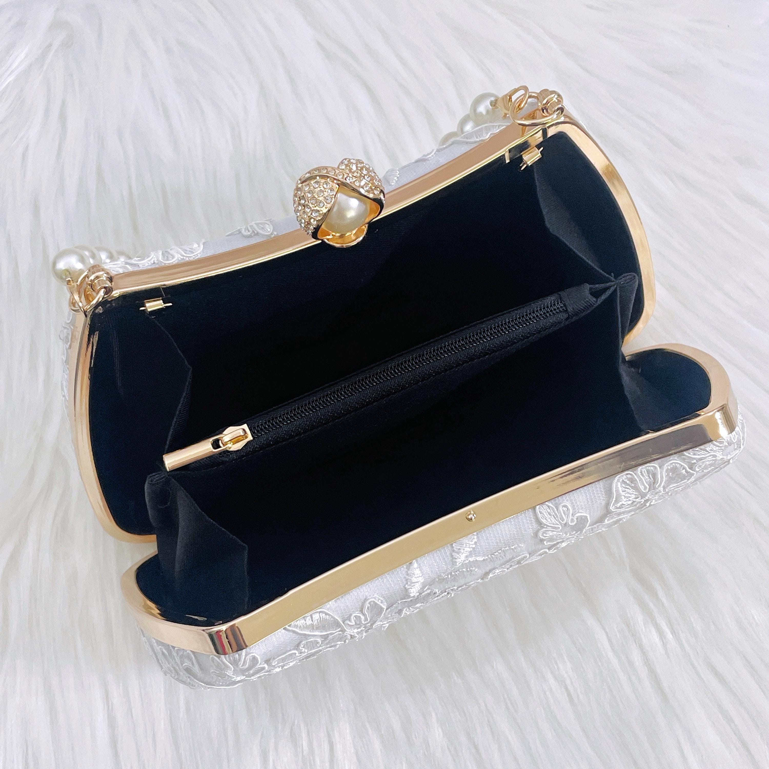Personalized Embroidered Floral Clutch, Bridal Lace Handbag, White ...