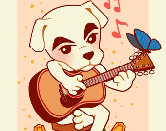 Dog Musician Art Print