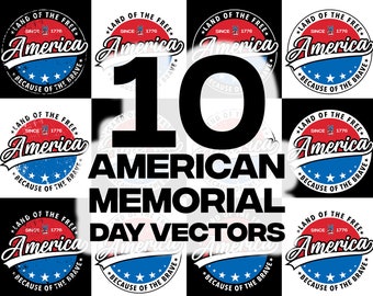 Vettore americano del Memorial Day, patriottico, bandiera americana, USA, militare, memoriale, giorno dei veterani, soldato, bandiera in difficoltà - png, svg, ai, eps