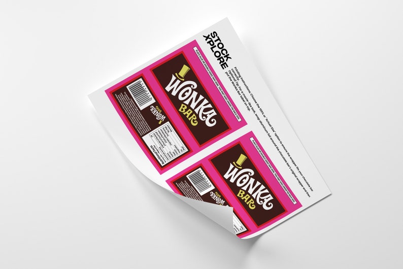 Wonka Chocolate Bar Label Digital PDF for Hershey's 1.55oz DIY Wrapper, Party Favor, Halloween, Birthday, Wedding image 3