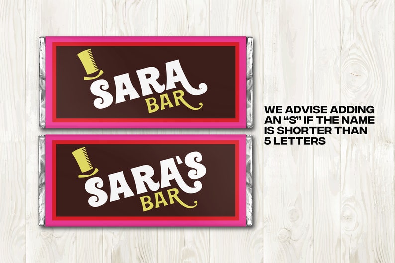 Custom Wonka Chocolate Bar Label Digital PDF for Etsy UK