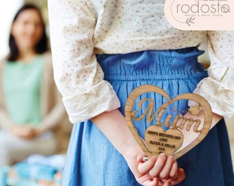 Houten hartvormige ornamenten voor moederdag houten ambachtelijke ornamenten vrijstaande liefde creatief cadeau voor moeder