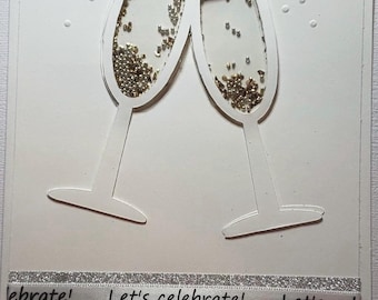 A Wedding Toast, Luxury Deluxe Dimensional Shaker Greeting Card