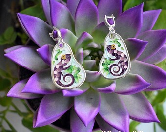 Chameleons - Cloisonné  Enamel Earrings