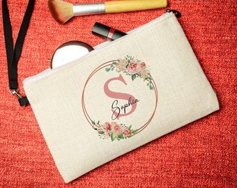 Personalised Make Up Bag | Name and Initial | Wedding Bridesmaids Gift | Purse | Gift for Her