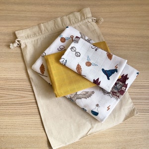 Wizarding World Baby Care Set | 100% Organic Cotton Flannel Blanket & Muslin Square | Baby Gift