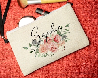 Personalised Make Up Bag | Name and Initial | Wedding Bridesmaids Gift | Purse | Gift for Her