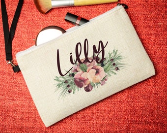 Personalised Make Up Bag | Name and Initial | Wedding Bridesmaids Gift | Purse | Gift for Her