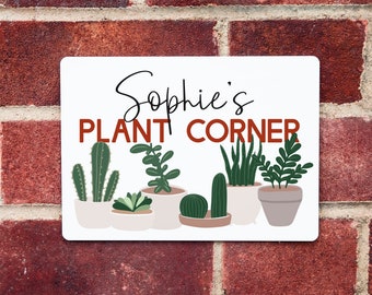 Personalised Gift | Plant Corner Metal Sign | Indoor - Outdoor Gardening Gift | Plant Lovers Gift