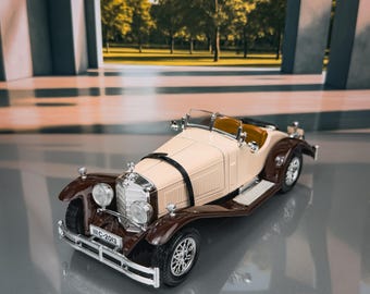 Bburago Mercedes Benz SSK 1928, Red Black Model Car, Die