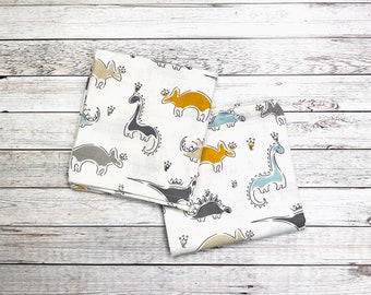 Super Soft Muslin Blanket 75x85 cm | 100% Organic Cotton Unisex Muslin Square | Colourful Dinos Design
