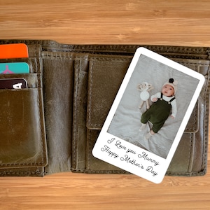 Carte photo personnalisée avec portefeuille en métal