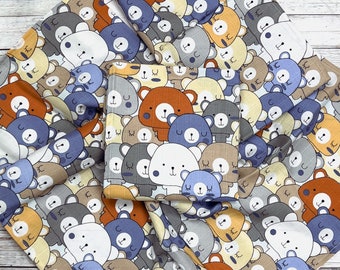 Super Soft Muslin Blanket 75x75 cm | 100% Organic Cotton Unisex Muslin Square | Cute Bears Design