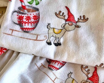 Reindeer Flannel Blanket | 100% Organic Cotton Flannel Swaddle | Super Soft Flannel | Multiple Sizes