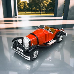 Mercedes-Benz SSK 1928 | Modèle réduit de voiture moulé sous pression | Voitures miniatures anciennes | Mercedes Benz miniature | Modèle réduit de voiture à l&#39;échelle 1:24 | Cadeau