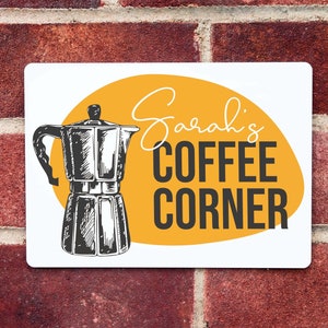 Personalised Gift | Coffee Corner Metal Sign | Kitchen Sign Gift | Coffee Lovers Gift