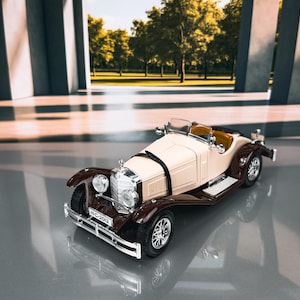 Mercedes-Benz SSK 1928 | Modèle réduit de voiture moulé sous pression | Voitures miniatures anciennes | Mercedes Benz miniature | Modèle réduit de voiture à l&#39;échelle 1:24 | Cadeau