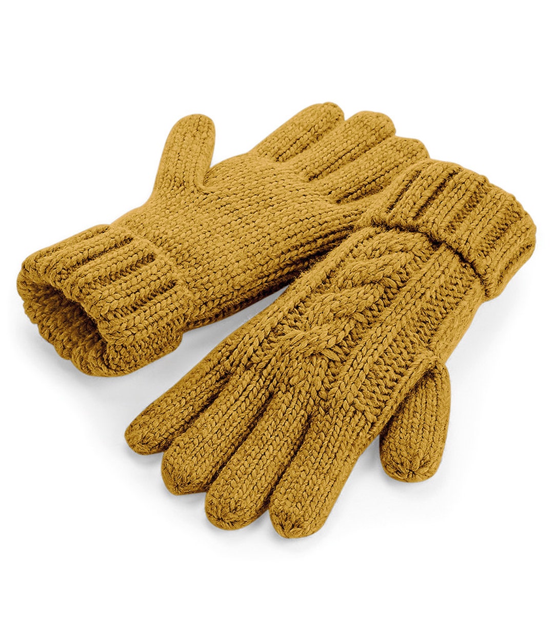 Cable Knit Design Gloves Mustard Black Navy Vintage Cable Knit Design