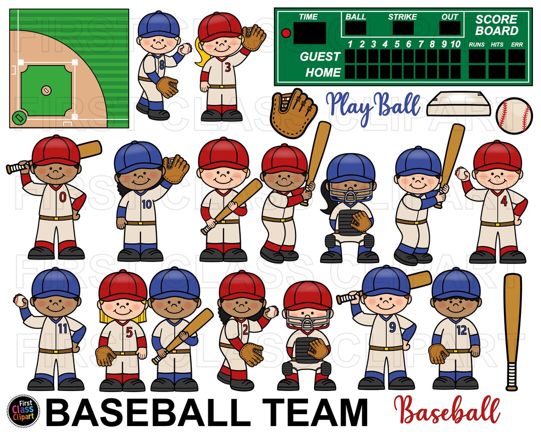 Baseball Clipart, Baseball Team, Baseball Graphics, Baseball Players