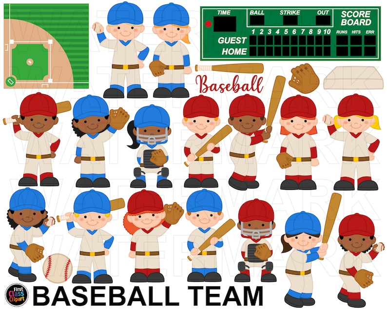 Baseball Clipart, Baseball Team, Baseball Graphics, Baseball Players