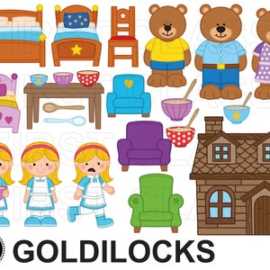 Goldilocks und die drei Bären Clipart, Bären Clipart, Goldilocks Clipart, kleine kommerzielle Nutzung, svg und png