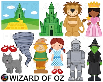 Wizard of Oz Clipart, Dorothy, Tin Man, Lion Clipart, Oz, Good Witch, Wicked Witch, Small Commercial use, SVG and PNG