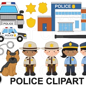 Police Clipart, Police officer Clipart, cops clipart, police car, police office, baton, police badge, hand cuffs, commercial use png and svg