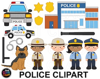 Police Clipart, Police officer Clipart, cops clipart, police car, police office, baton, police badge, hand cuffs, commercial use png and svg
