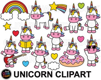 ユニコーン クリップアート、魔法のクリップアート、ユニコーン クリップアート、ドーナツ クリップアート、かわいいユニコーン、虹、高解像度の png および svg