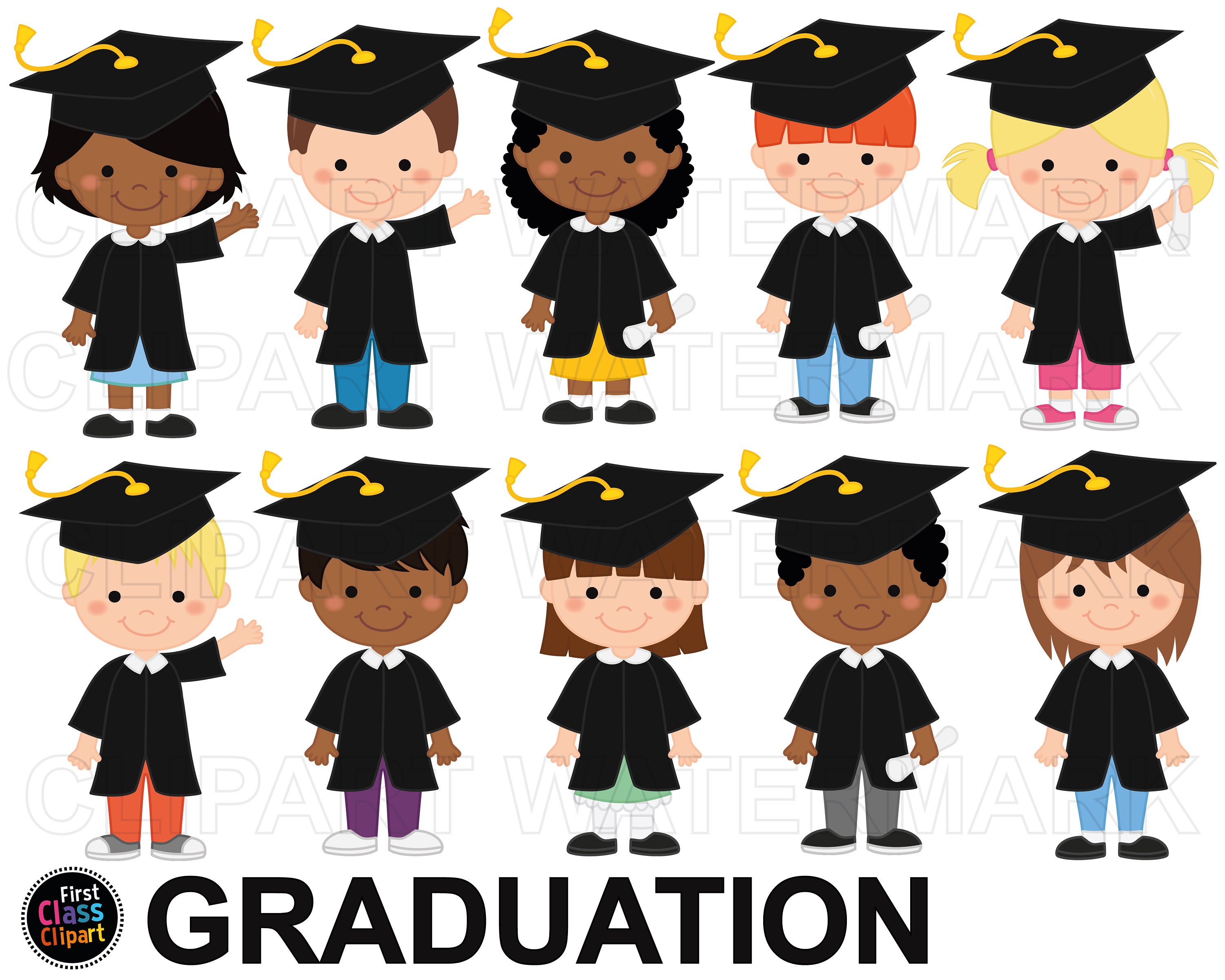 Graduation Clipart Graduation Clip Art Graduation Kids Etsy Canada