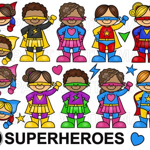 Superhelden Clipart, superheld clipart, super kids clipart, hochauflösende png und svg, kommerzielle Nutzung