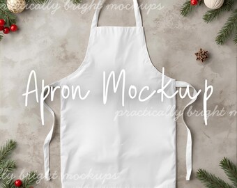 Christmas Apron Mockup PNG, Instant Download, Etsy Seller Tool for Printify Product Mockup, Holiday Stock Photo