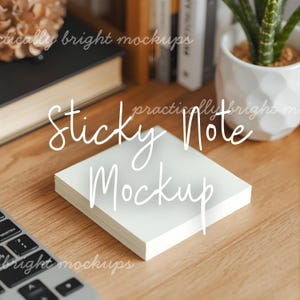 White Sticky Note Mockup, Digital Image of Post-it Note Pad, Etsy Seller Tool for Printify Product Mockup, Notepad Stock Photo