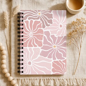 Boho Floral Notebook, Abstract Wildflower Journal
