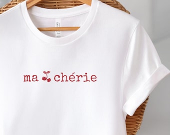Ma Cherie Shirt, French Cherry Tee XS-5XL