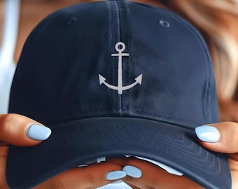 Embroidered Anchor Hat, Nautical Baseball Cap