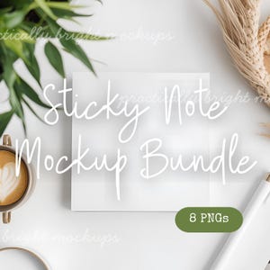 Mockup-Bundle mit weißen Haftnotizen, 8 PNGs von Post-it-Notizblöcken, Etsy-Verkäufer-Tool für Printify-Produkt-Mockups, Stockfoto eines Notizblocks