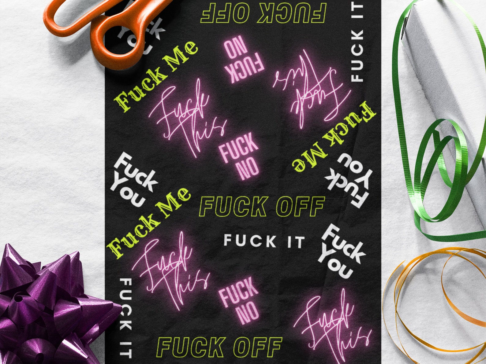 Inappropriate Fck Wrapping Paper. Perfect for Retirement Etsy