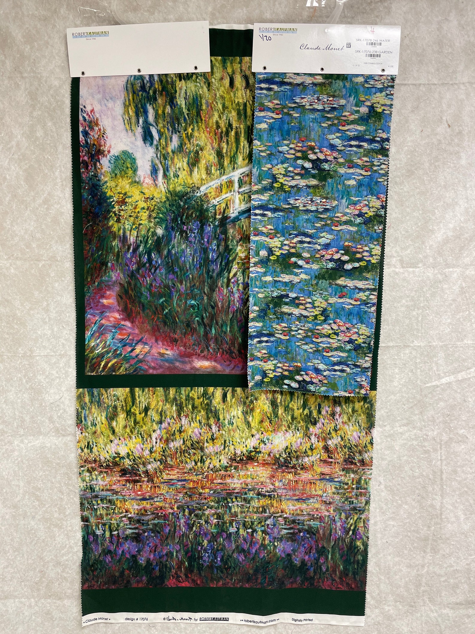 Claude Water Lilies and Garden Fabric Panels by Robert Etsy