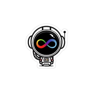 Rainbow Infinity Symbol | Embrace Neurodiversity Design | Neurodiversity Astronaut Transparent Car Decal