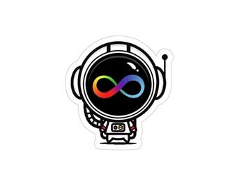 Rainbow Infinity Symbol | Embrace Neurodiversity Design | Neurodiversity Astronaut Transparent Car Decal