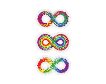 Neurodiversity Autism Spectrum Rainbow Infinity Neurodivergent Sticker Pack of 3