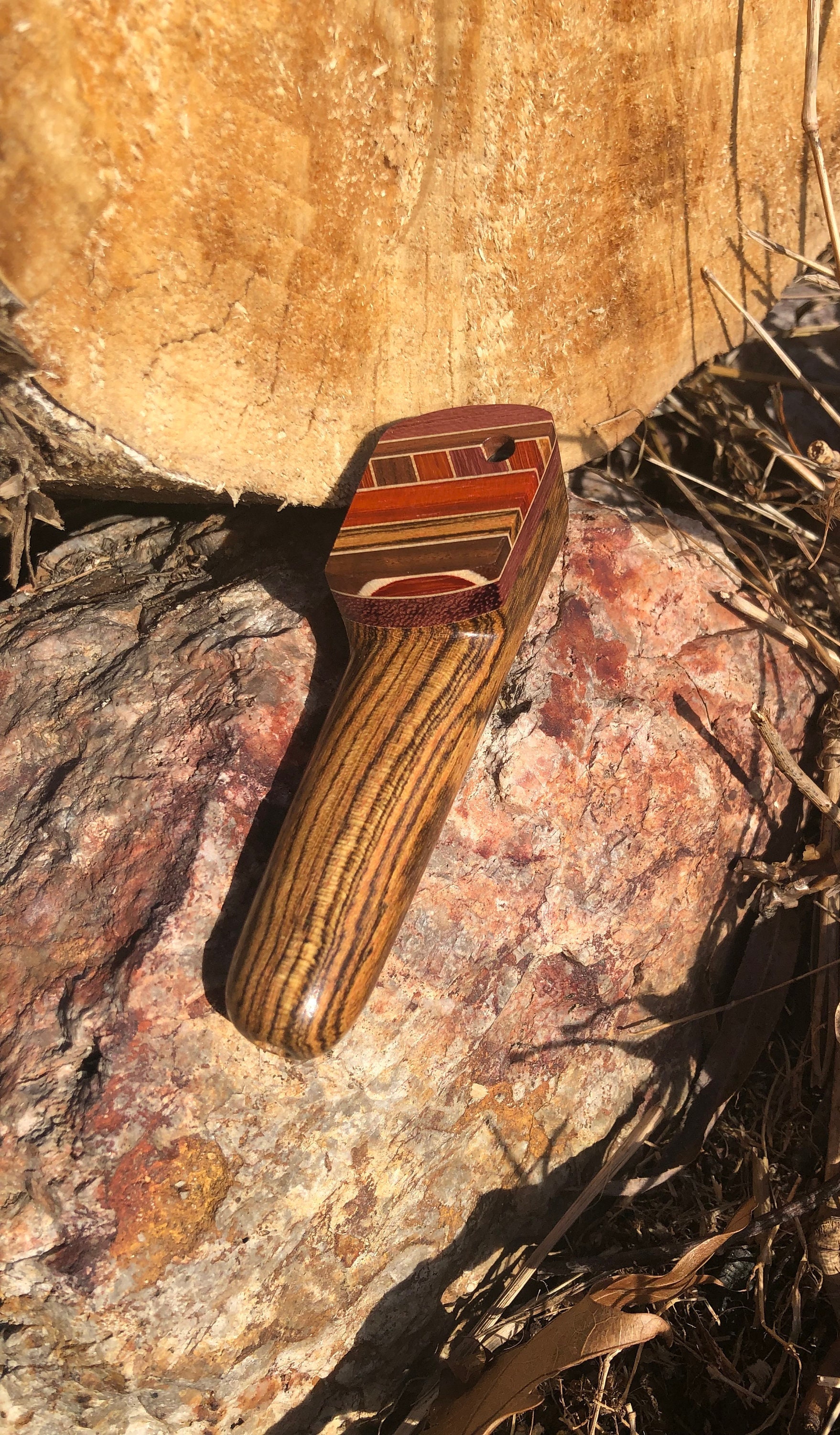 3 3/4" long Hardwood Pipe with Laminated Top
