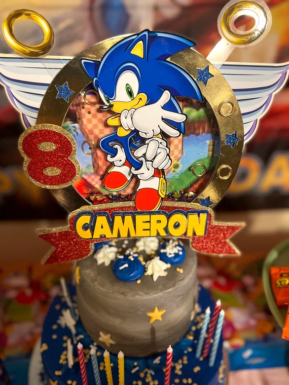 Shaker Cake Topper Sonic / Sonic Cake Topper / Sonic the Hedgehog