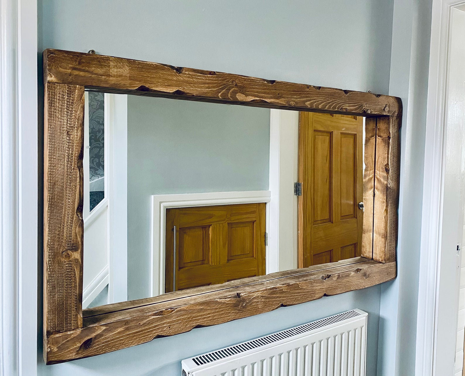 Handcrafted Rustic Wood Wall Mirror Etsy UK