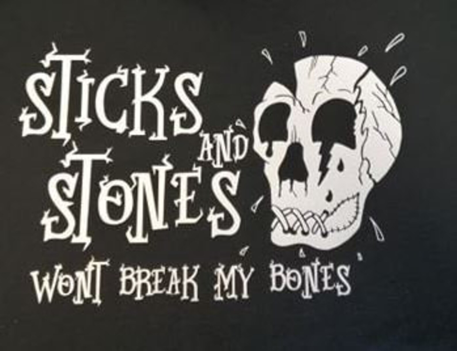 Sticks And Stones wont Break My Bones SVG Skull SVG Handrawn Etsy