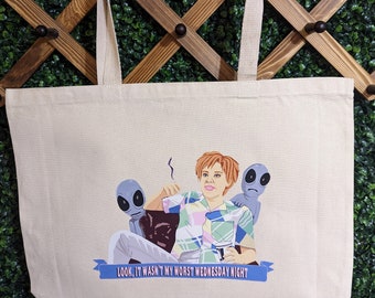 Kate McKinnon, SNL, Aliens, Not my worst Wednesday, Friend gift, Canvas Bag, Grocery Bag, Tote Bag, Hilarious tote