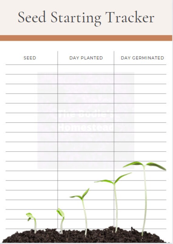 Seed Starting Tracker - Etsy