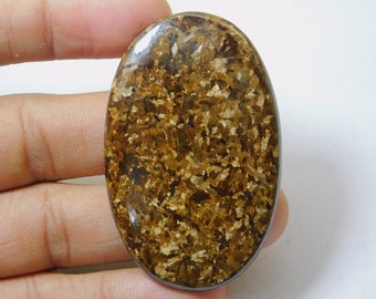 Bronzite For Pendant AAA Quality Bronzite Gemstone Weight 85Cts Bronzite Cabochon 33mm Round Shape Bronzite Gemstone Loose Bronzite