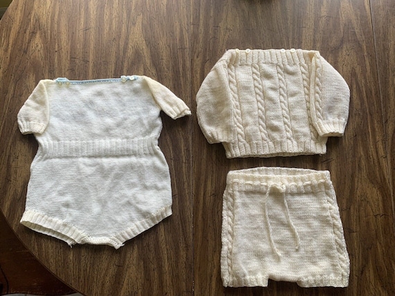 Baby Clothes Hand Knit BEAUTIFUL HANDMADE Vintage… - image 1